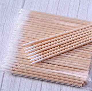 100 Pack Wooden Cotten Swab Sticks