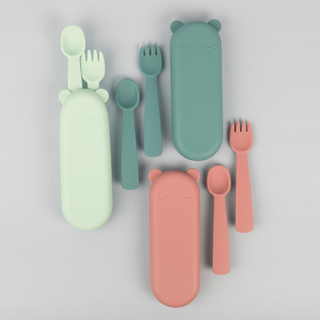 Feedie® Fork & Spoon Set - Blue Dusk - We Might Be Tiny