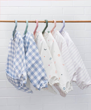 Messie Smock Bib – Blue Gingham (Kid) - We Might Be Tiny