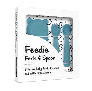 Feedie® Fork & Spoon Set - Blue Dusk - We Might Be Tiny