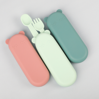 Feedie® Fork & Spoon Set - Blue Dusk - We Might Be Tiny