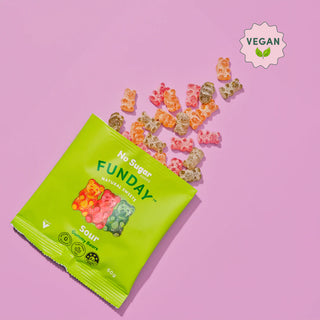 Funday Natural Sweets Sour Vegan Gummy Bears 50g Packet