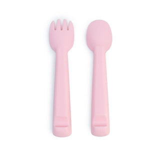 Feedie® Fork & Spoon Set - Powder Pink - We Might Be Tiny