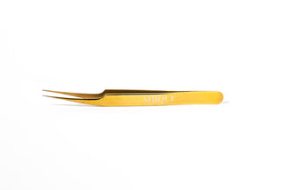 Black and gold PRO Curved Isolation Tweezers
