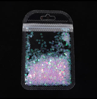 3D Nail Art Holographic Love Heart Glitter Flakes