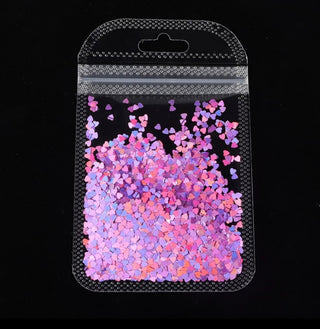 3D Nail Art Holographic Love Heart Glitter Flakes